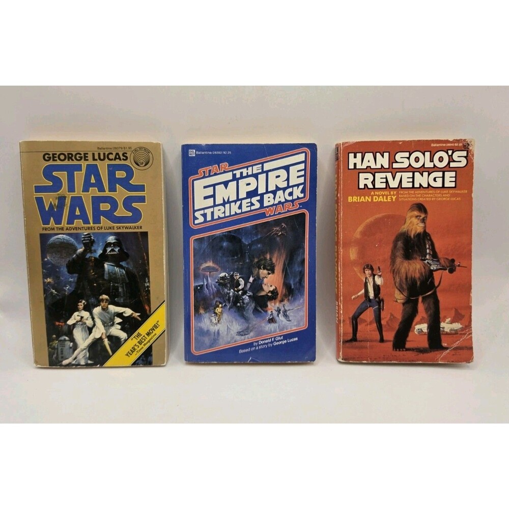 Vintage Del Rey Star Wars Paperback Books New Hope Empire Han Solo Lot Of 3